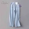 Zomer vrouwen jeans hoge taille wijd been streetwear gat gescheurde denim broek casual losse broek 210415