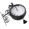 Outdoor Garden Wall Station Clock Double Sided Cockerel Vintage Retro Home Decor H1104