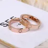 Love Band Ring Titanium Steel Silver Rose Gold Luxury Jewelry For Lovers Par Rings Bröllop Engagement Gift Size 5-11 4mm 5mm 6M2739