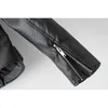 bottoni moda donna giacca in ecopelle primavera tasca nera donna PU cappotto femminile fresco cappotti casual per ragazze 210427