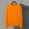 Huncher mens stickad tröja män 2021 höst koreanska mode vintage solid stickning pullover slim passform jumpers gula tröjor för män