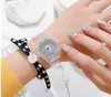 Small Daisy Jelly Watch Students Girls Cute Cartoon Chrysanthemum Silicone Watches Transparent Band Grey Dial Wristwatches