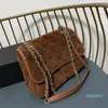 Designer- Vintage Winter Nubuck Sacs en cuir de vachette Multi Pochetter Matelasse Chaîne Cross Body Classic Falp Caramel Sacs à main noirs