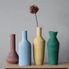 Vases Modern Ceramic Vase Morandi Multi-colored Minimalist Tabletop Decorations Living Room Nordic Sculpture Art Flower Pot Home Decor