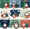 2021 nouvelle carte de noël cartes de voeux 30 pièces/sac 102mm * 102mm * 13mm Santa bonhomme de neige bénédiction messages petites cartes postales