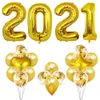 Articles de fête décoratifs mariage/anniversaire ballons colorés 2021 ballon numérique 40 pouces grande taille 22 pièces comme scène de décor ballon en film d'aluminium, ensembles UPS ou DHL