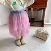 أزياء الفتيات براق قوس قزح شبكة تنورة طويلة الاطفال الربيع بلينغ أزياء الأميرة تنورة 210508