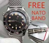 Erkekler Nato Band Die To To To To Mens Saatleri Seramik Çember Otomatik Hareket Mekanik Mallar Orologio James Bond 007359C