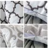 Home Decor Emboridered Cushion Cover GreyGeometric Canvas Cotton Suqare Embroidery Pillow Case Cover 45x45cm 210401