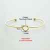 Minimalism Hjärta Armband För Kvinnor Lucky Charm Smycken Rostfritt Stål Rose Guld Knot Manschett Armband Bangles Vängåvor Q0719