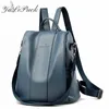 Backpack de couro anti-roubo mulheres saco de ombro vintage senhoras de alta capacidade viagem mochila sacos de escola meninas mochila feminina 210922