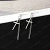 Cross Pendant Earring For Women Men Stainless Steel Dangle Earrings Jewelry Hip-Hop Chain Earrings