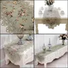 Table Runner Clots Home Textiles Flac de jardin Fleur brod￩e verte Top Europe Europe Lace Pastoral Print Decoration Runners4105016
