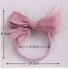 15769 Sweet Infant Baby Lace Knitted Bowknot Headband Princess Kids Nylon Banda elástica para el cabello Niños Headwear Kid Accesorio 11 colores