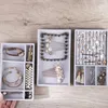 Fashion Grey Velvet Jewelry Ring Display Organizer Box Vassoio Holder Orecchino Storage Case Vetrina Scatole Bins1