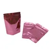 100 pcs/lot multi-tailles rose fermeture éclair emballage sacs debout Mylar feuille fermeture éclair joint pochettes