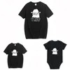Se far son pojkar barn t-shirts teckningar tryck Familj outfits brev matchande kläder kort ärm toppar 210417