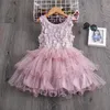 2021 Del Bambino Della Ragazza Del Vestito 2-7 Anni Festa di Compleanno Tutu di Nozze Abiti da Principessa per I Bambini Abiti Q0716