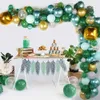 154PCs Green Balloon Arch Garland Jungle Tema Safari Animal Wild En Födelsedag Party Decoration Kids Baby Shower Globos 210719