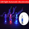 LED Light verre eau bongs mini Dab plate-forme pétrolière conduites d'eau 5 "pouces narguilés à huile portables stéréo en ligne avec des tuyaux de brûleur à mazout en verre mâle de 10 mm