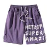 Fojaganto zomer casual shorts mannen merk heren mode wilde strand brief print trend knielengte broek mannelijke 210714