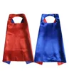 2021 Double face plaine Satin enfants Cosplay Capes super-héros Halloween Costumes avec masques fête faveurs cadeaux d'anniversaire 70*70cm