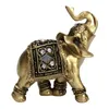 Exquisite Feng Shui Elegant Elephant Statue Lucky Wealth Figurine Ornamenten Gift voor Home Office Desktop Decoratie Ambachten 210414
