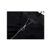 Meth Bownot Splited Black Bluzka Kołnierz Kołnierz Lace-UP Retro Y2K Stylowe Koszule Zipper Design E-Girl Slim Blusas Topy Lady 210515