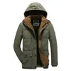 Men Winter Hooded Thick Fleece Parkas Jacket Hat Detachable Coat Men Outdoor Military Casual Pockets loose Parka Jacket Men 6XL 210819