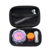 Smoking accessories Kit Hard Plastic Herb Grinder For Tobacco + Glass Mouth Tip + Non-Sticker Silicone Storage Container Jar + Glass hand Pipe