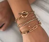 Bohemian Geometrik Kristal Çok Katmanlı Bilezik Bilezikler Charm Ayarlanabilir Lasso Bilezik Kadınlar Için Set Takı Hediyeler