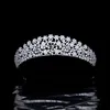 Clips de cheveux Barrettes Full Zircon Bride Wedding Crown Micro-Inlaid Floral Series Tiaras Tiaras Women Headress for Jewelry Accessoires HQ04