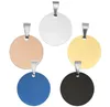 30mm Stainless Steel Round Shape Gold Silver Plated Charms Pendant Blank Dog Tags Fashion Jewelry For Women Men Necklaces