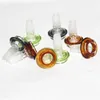 Fumer Dry Herb Slide Verre Bol Mâle 14mm Double Couches Coloré 18mm bong bols Oil Rigs Bubbler