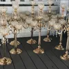 NewCrystal Świecznik Uchwyt Wedding Decor Candelabra Centerpiece Centre Stół Candlestick Latarnia Stoisko Party Srebrny / Złoty Kolacja