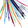 New colorful SHOELACE lace Letter Font 8mm Double Sides Printed "SHOELACES" Black White Laces Signed Off Flat Shoes Lacet Joint Shoelace 120 140 160cm