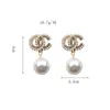 4 Style 18k Gold Plated Luxury Brand Designers Letters Stud Geometric Famous Women Long Eartrop Crystal Rhinestone Pearl Earring Brud Wedding Party Jewerlry