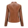 Jaquetas de couro das mulheres e casacos primavera Outono manga longa moda básica casacos de motocicleta feminino streetwear outwear casual 211011