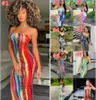 Été femmes longue Maxi robe épaules dénudées Bandeau mode Slim robe serrée haute Stretch robe Sexy Club moulante crayon jupes grande taille