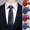 Men Zipper Tie Ties Fashion 8cm Business Necktie For Man Skinny Slim Narrow Bridegroom Party Dress Wedding Necktie Present