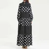 Twotwinstyle Boheemse hit kleur polka dot oversized jurken voor vrouwen o nek lantaarn mouw lange jurk vrouwelijke herfst 210517