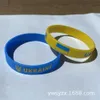 2022 Soutien des bracelets ukrainiens Bracelets de bracelets en caoutchouc en silicone