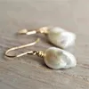 Naturalna Barokowa Pearl 14K Złoto Wypełniona Drop Handmade Fine Jewelry Boho Oorbellen Brinco Rocznik Kobiety Kolczyki