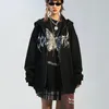Harajuku Hoodies Women Autumn Winter Hip Hop Zipper Butterfly Aesthetic Hooded Sweatshirt Female Goth Punk Jacket Coat