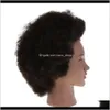 Köpfe Kosmetologie Afro-Mannequin-Kopf mit Yak-Haar zum Flechten, Schneiden, Üben Qyhxo Dtpyn