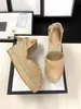 2021 Projektant Kobiety Wedge Platform Sandals Buty Prawdziwe Skórzane Kostki Lace-Up Matelassé Espadrille Ladies High Heel 12cm