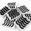 Partihandel 5PAirs Dramatiska tjocka falska ögonfransar 3D-faux mink Fake Eyelash Multilayer Korsad Fluffy Lashes Extension Beauty Makeup Tool