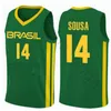 2019th World Cup Team Brasil Basketball Jerseys 9 Marcelinho Huertas 14 Marquinhos Sousa Cristiano Vitor Benite Anderson Varejaoシャツ