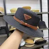 2021 Straw Hat Women's Fashion Leather Striped Sandal Hatss Summer Vacation Beach Sun Hats