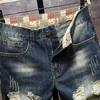 Mäns Jeans 2022 Män Streetwear Ripped Loose Summer Beach Jean Shorts Vintage Fashion Straight Denim Short